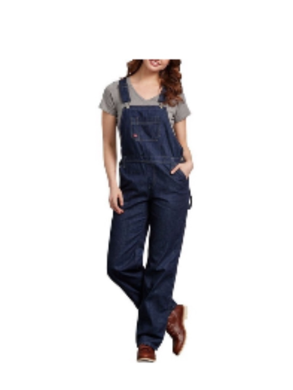 Women's Dark Blue Denim Overalls - Classic Relaxed Fit